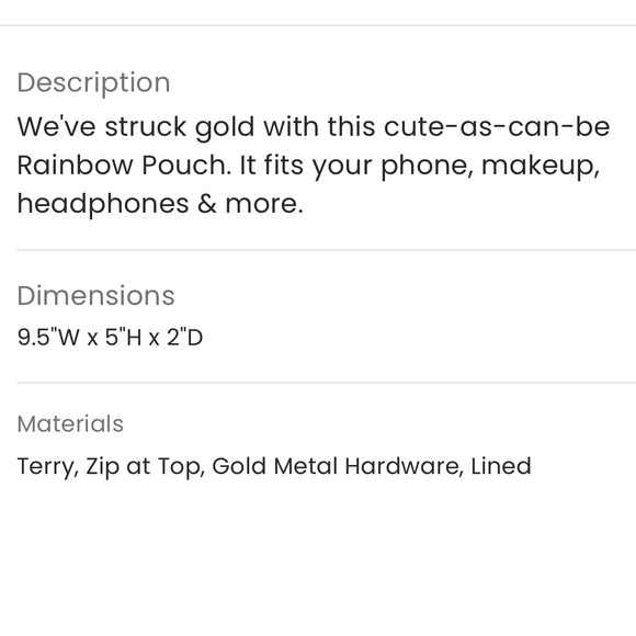 Stoney Clover Lane The Rainbow Pouch from the Mermaid Collection - Picture 5 of 6